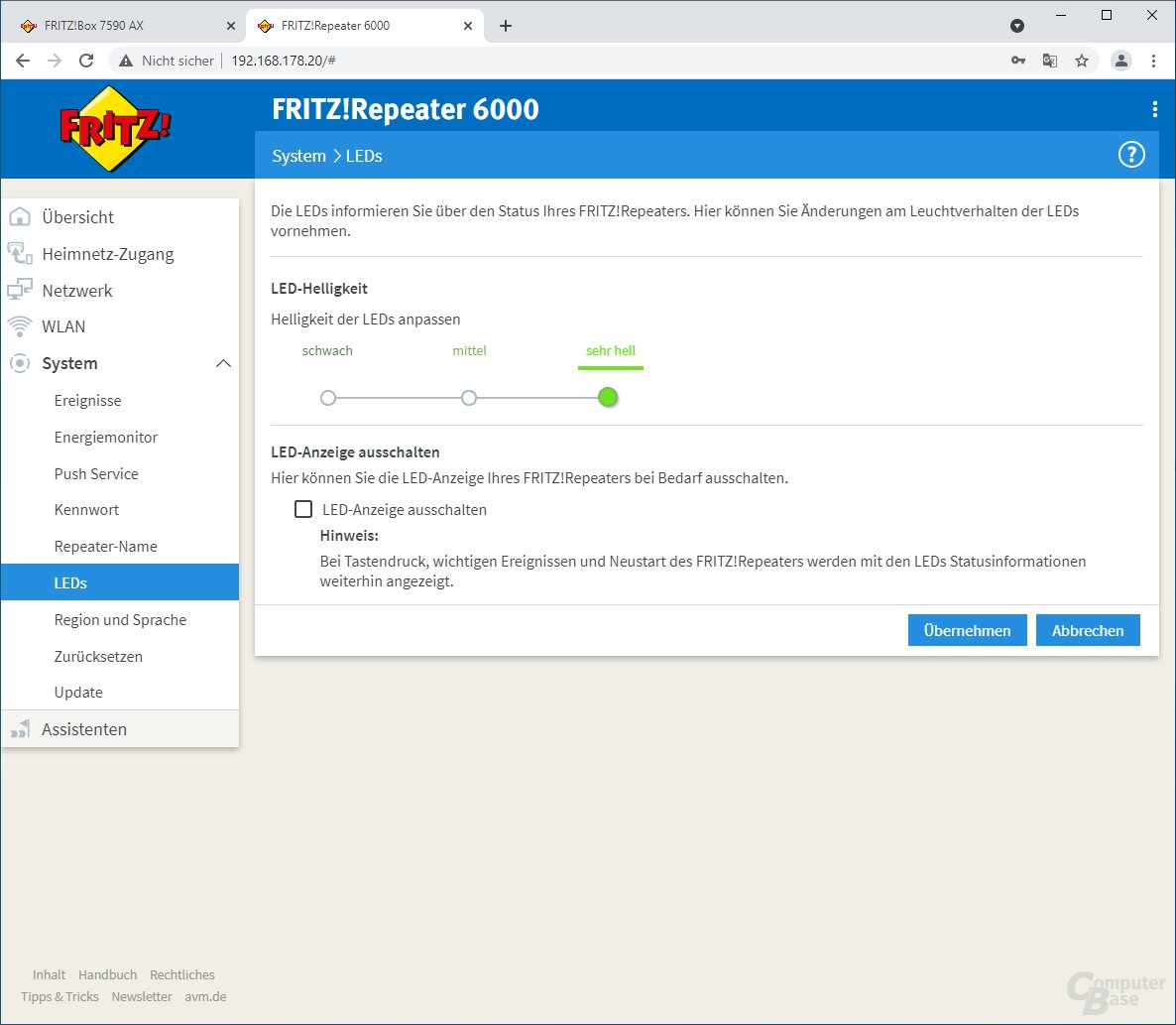 Einrichtung des Wi-Fi6-Meshs mit Fritz!Box 7590 AX und Fritz!Repeater 6000