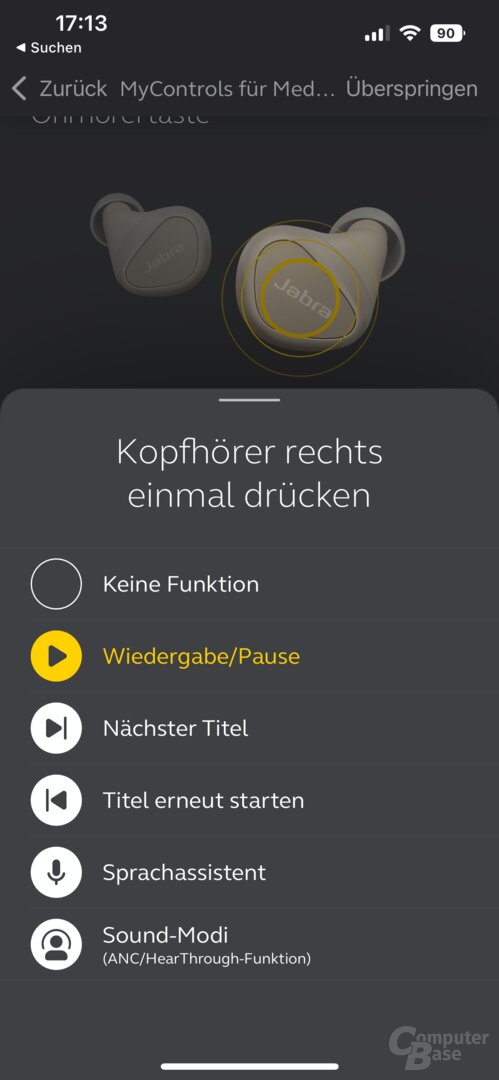 Jabra Elite 5 in der Sound+-App