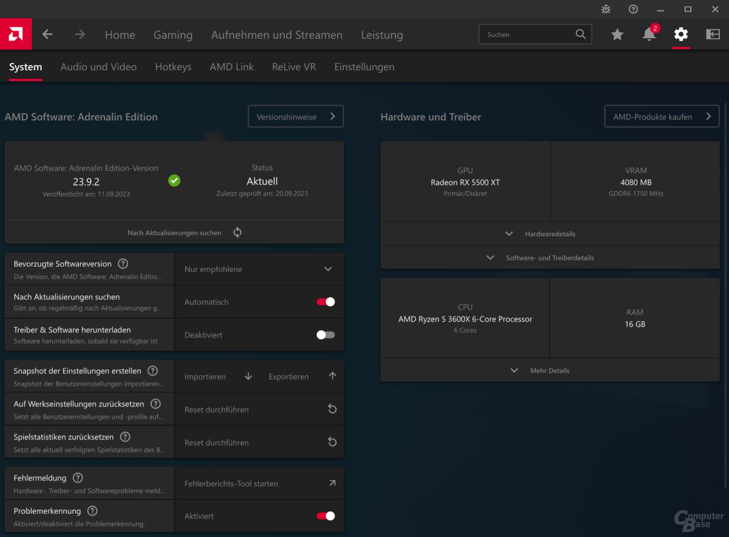 AMD Adrenalin – System